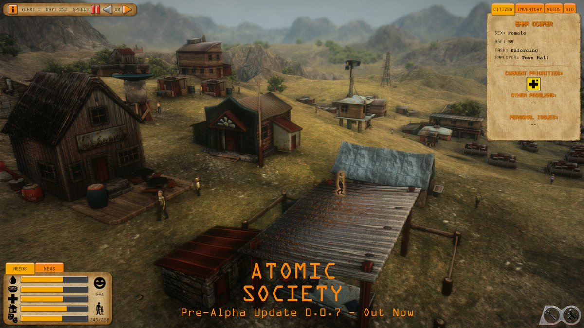 farroadgames's tweet photo. Atomic Society Pre-Alpha Update 0.0.7 Available Now! New buildings, social issues, maps, features and more: https://t.co/AagW1mCuNp https://t.co/hA4T6pZ8zG