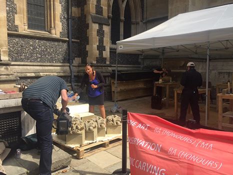 Historic Carving students and their stiff leaf boss carving project with <a href="/Southwarkcathed/">Southwark Cathedral</a> will be featured on <a href="/BBCLondonNews/">BBC London</a> TODAY!