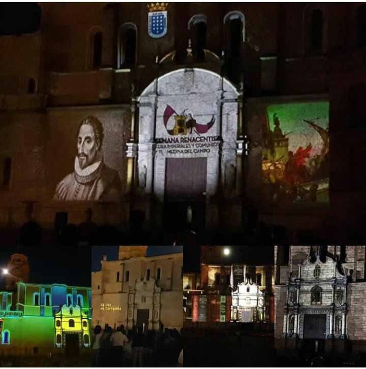 mappingmedina's tweet photo. No os perdáis esta noche el final de nuestro #videomapping #elviajedelemperador en la #colegiata de #medinadelcampo +  #laluzdecervantes https://t.co/yUccQCsQc0