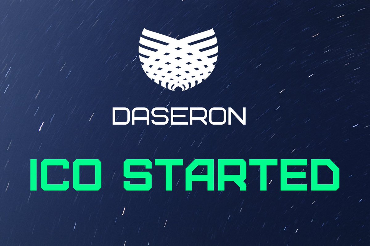 ICO STARTED! daseron.com
#ICO #CyberSecurity #cryptocurrency  #Blockchain #Marketplace