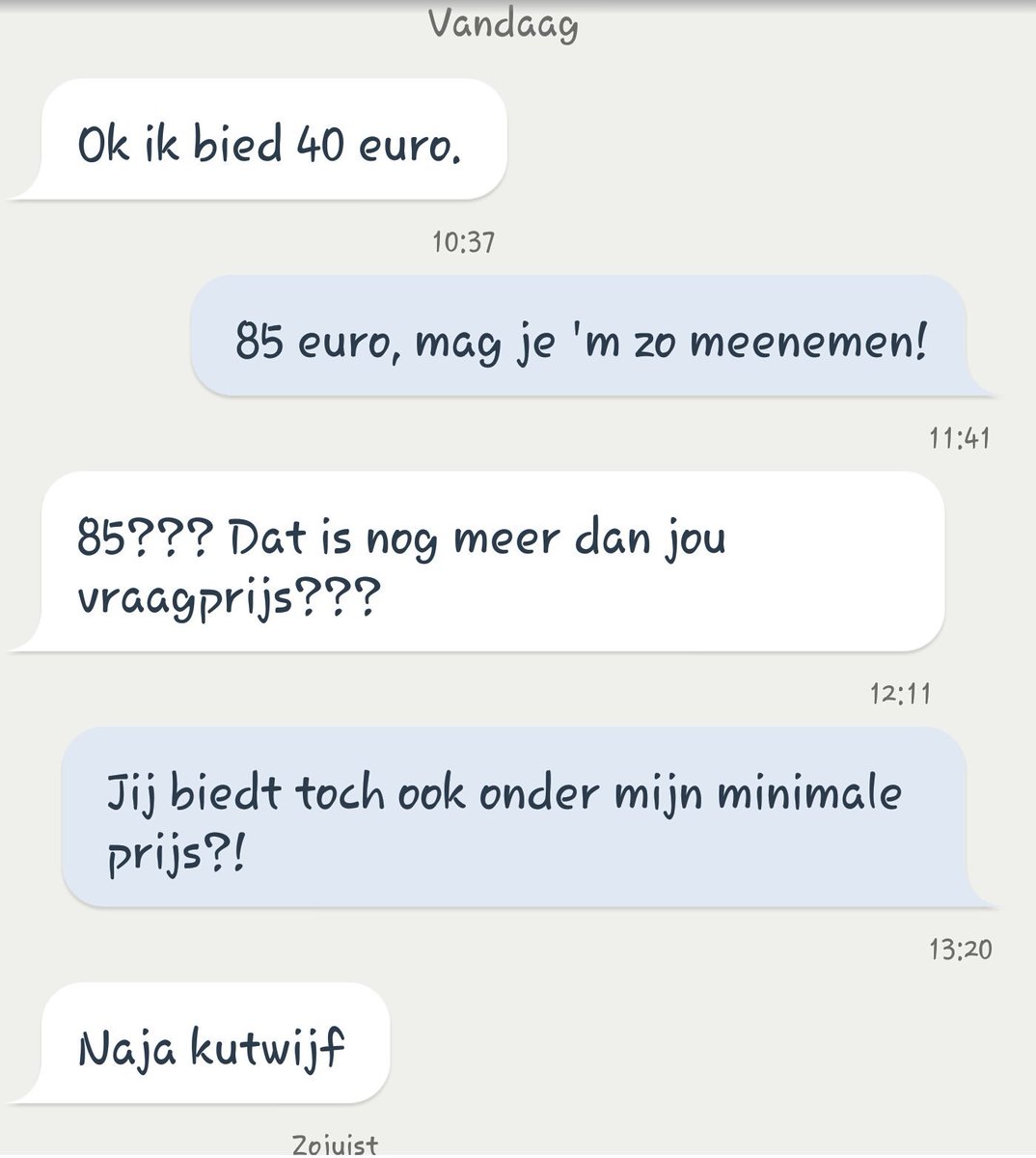 Volgens mij heeft ze geen interesse meer in mijn tafel. 
#marktplaats