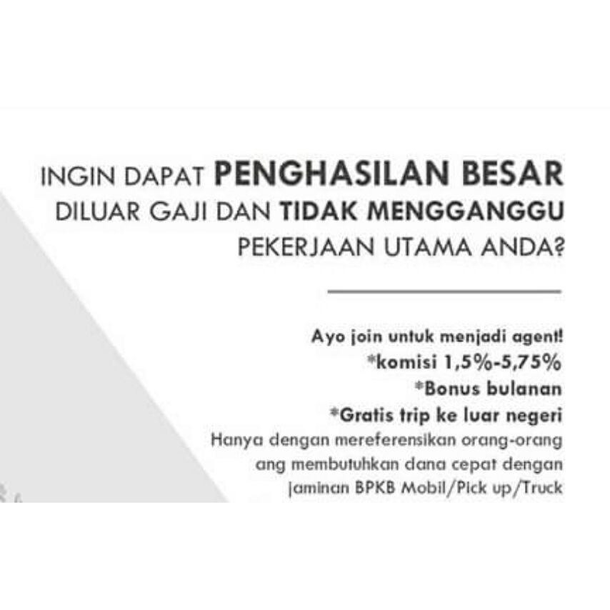 Bukan MLM
Tidak perlu rekrut orang
Tidak terikat
Tidak ada target
Tidak perlu modal

Dimana lagi nyari kerjaan kyk gini 😁

WA : 085936136303