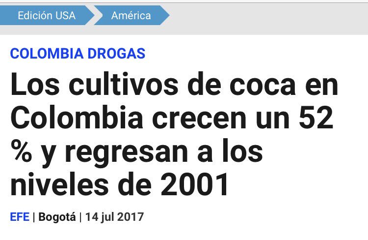 VillegasPoljak's tweet photo. ¡CINISMO! Narco-producción colombiana se disparó bajo la "protección" de 7 bases militares controladas por EEUU en Colombia. #TrumpGoHome https://t.co/dDYSW2Fubo