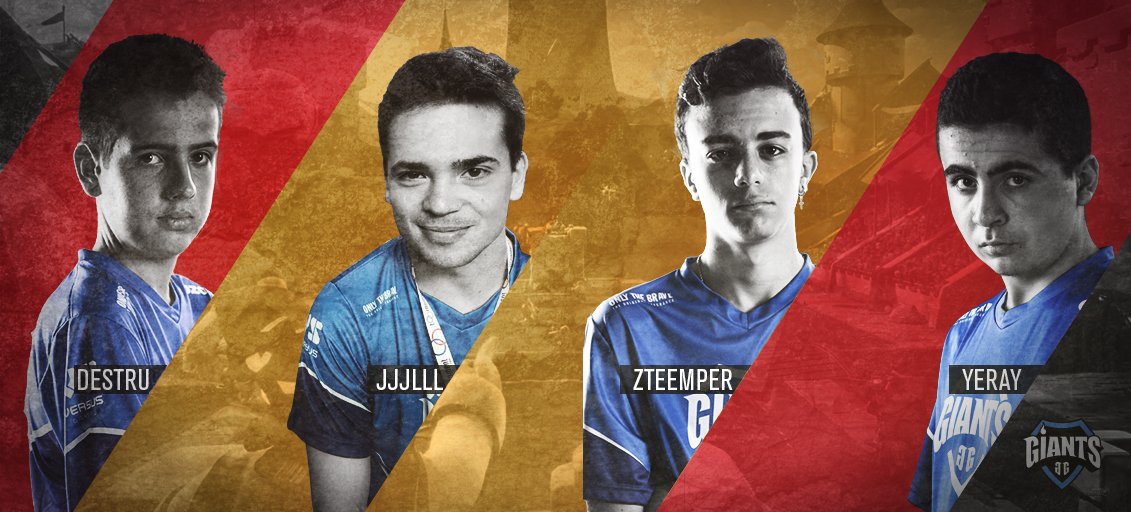GIANTXGG's tweet photo. Los gigantes @zTeempeer, @yeraabuso, @JacoLeira y @destru02 seleccionados para la @clashroyaleSE. Confianza plena. #WeAreGiants https://t.co/nKhH7iLpqs