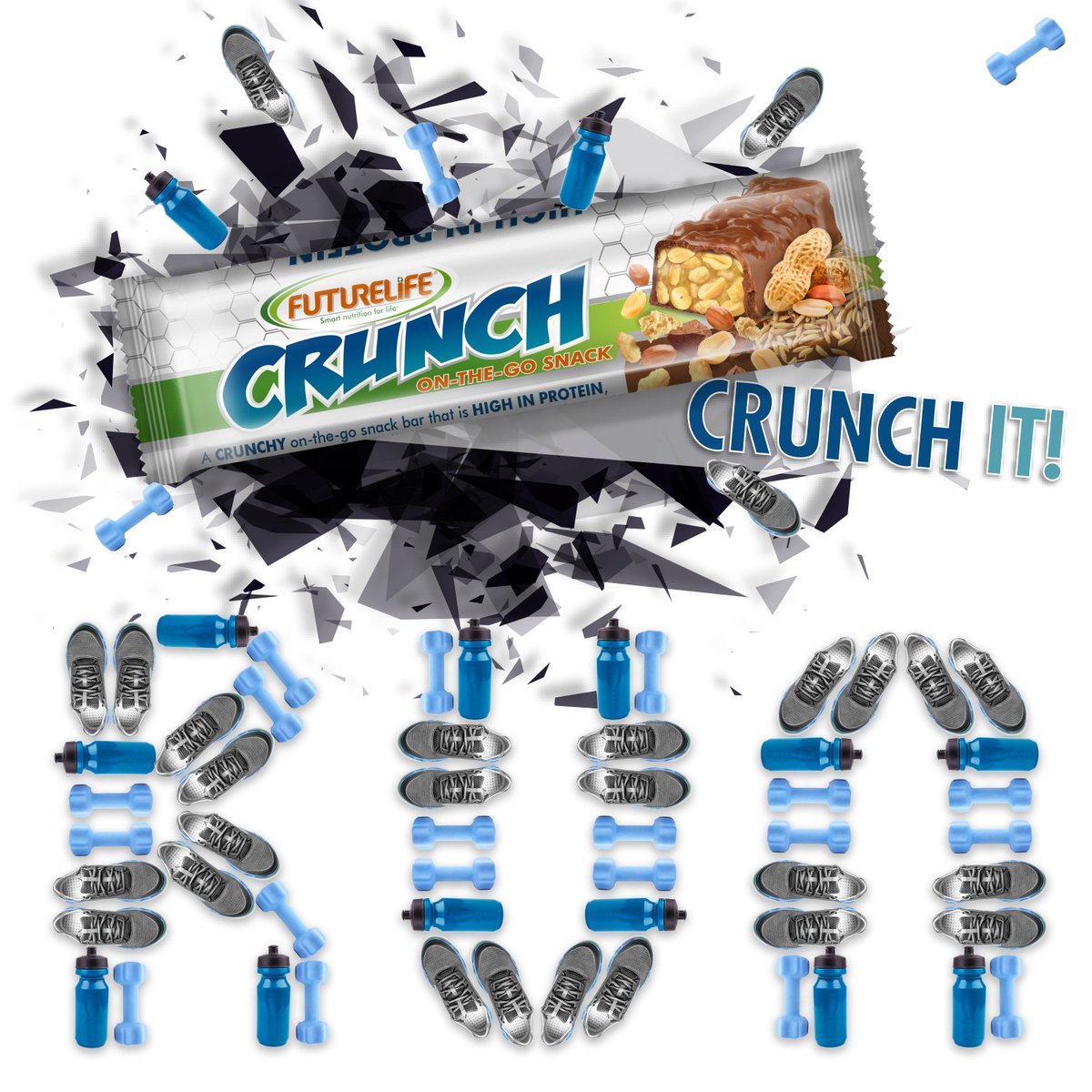 futurelifeza's tweet photo. For that push to go the extra distance grab a FUTURELIFE® Crunch Protein On-the-go Snack Bar! #CrunchIt https://t.co/omEmU46ndn