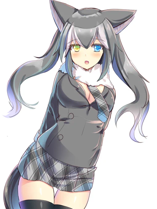 ツインテタイリクオオカミ先生落描き 