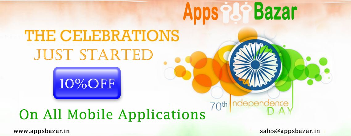 AppsBazar4U's tweet photo. #AppsBazar Wishes you Happy 70th Independence Day #IndependenceDay #HappyIndependenceDay #India #MobileAppCreartor #AppCreator #OnlineBazar https://t.co/QmW6PNtqeS