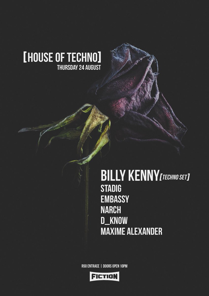 House of Techno Presents: <a href="/BillyKennyMusic/">Billy Kenny</a> on the 24th of August.
Pre-solds: houseoftechno.nutickets.co.za/billykenny