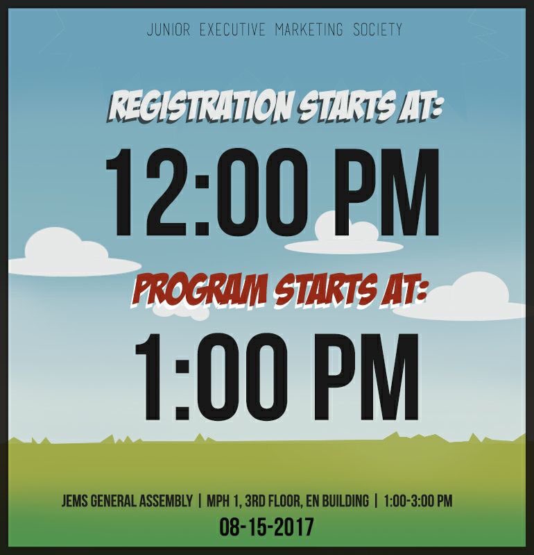 uecjems2021's tweet photo. Be reminded, Marketistas! See y'all tomorrow ๐
#SuperHeroesUnite
#JEMS1718
#DefyingConformities https://t.co/2xqQ8UKn0N