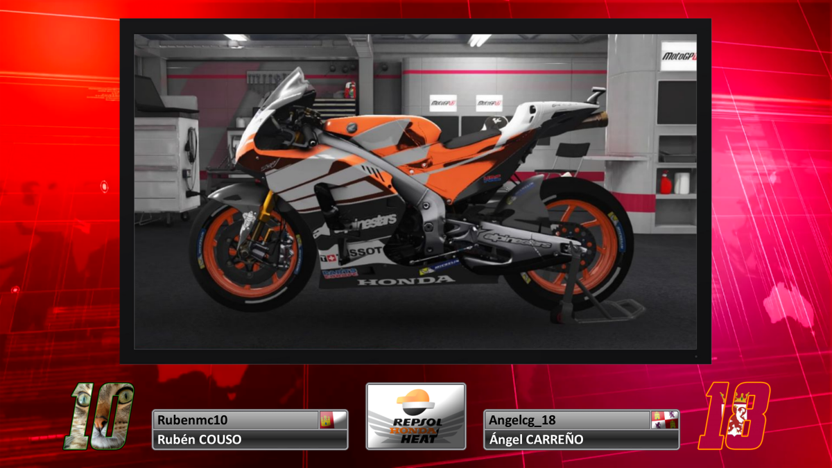 COE_Online's tweet photo. Comienzan las presentaciones de la próxima temporada de #MOTOGPCOE:

Repsol Honda Heat (Honda RC213V)
#10 - #Rubenmc10
#18 - @Angelcg10 https://t.co/tvcDcpWQbT