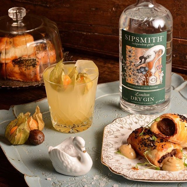 A delectable Physalis and Nutmeg Gin &amp; Tonic from the @_gingerline,perfectly paired with a Game&amp; Cassis sausage roll 📷: <a href="/sipsmith/">Sipsmith Gin</a>
