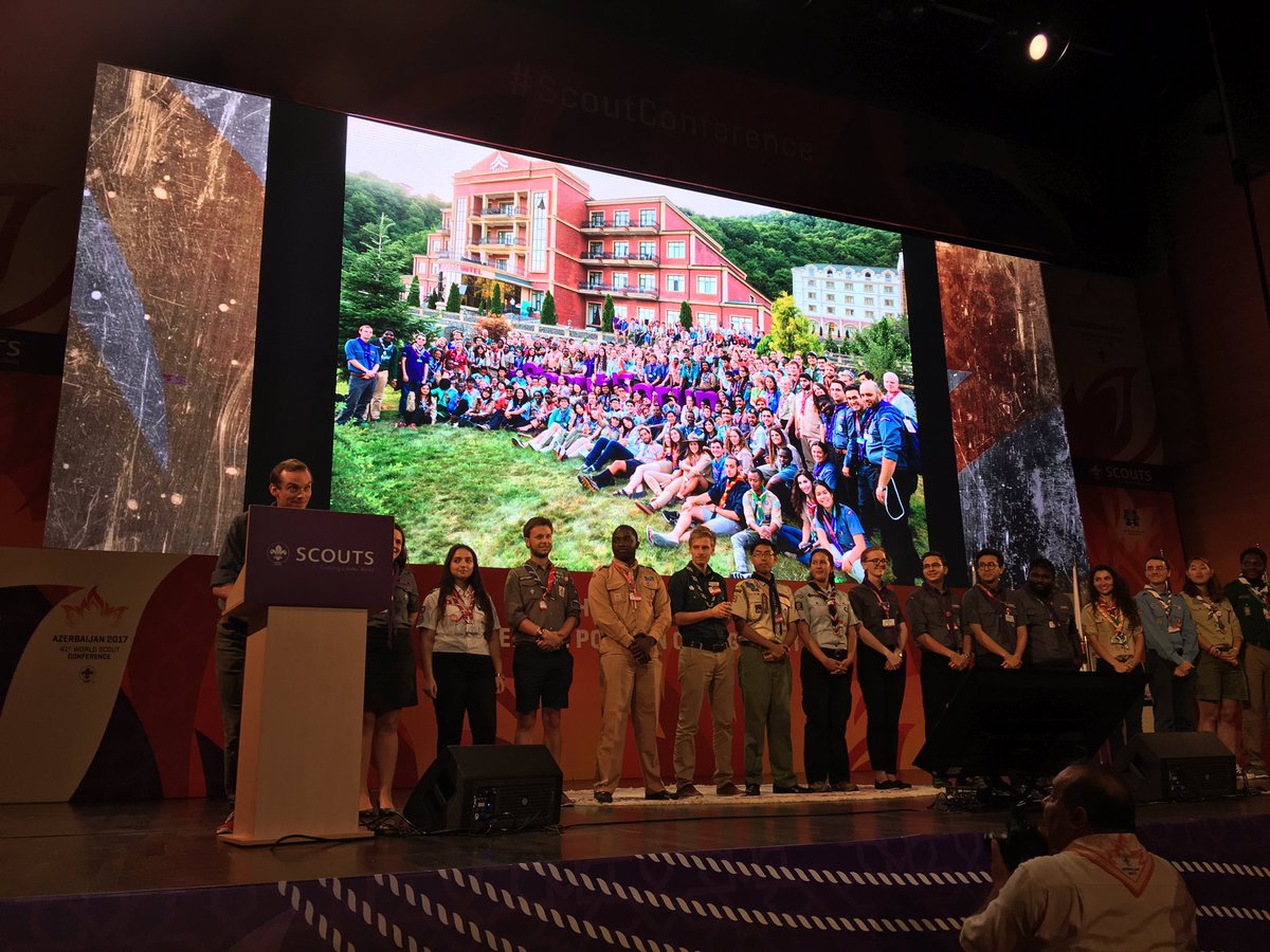 johannanyman's tweet photo. Great presentation from the #youthforum by Jérémy Apert! Congrats to "old" and new youth advisors! @worldscouting #ScoutConference #wsyf https://t.co/UH46zm2WrR
