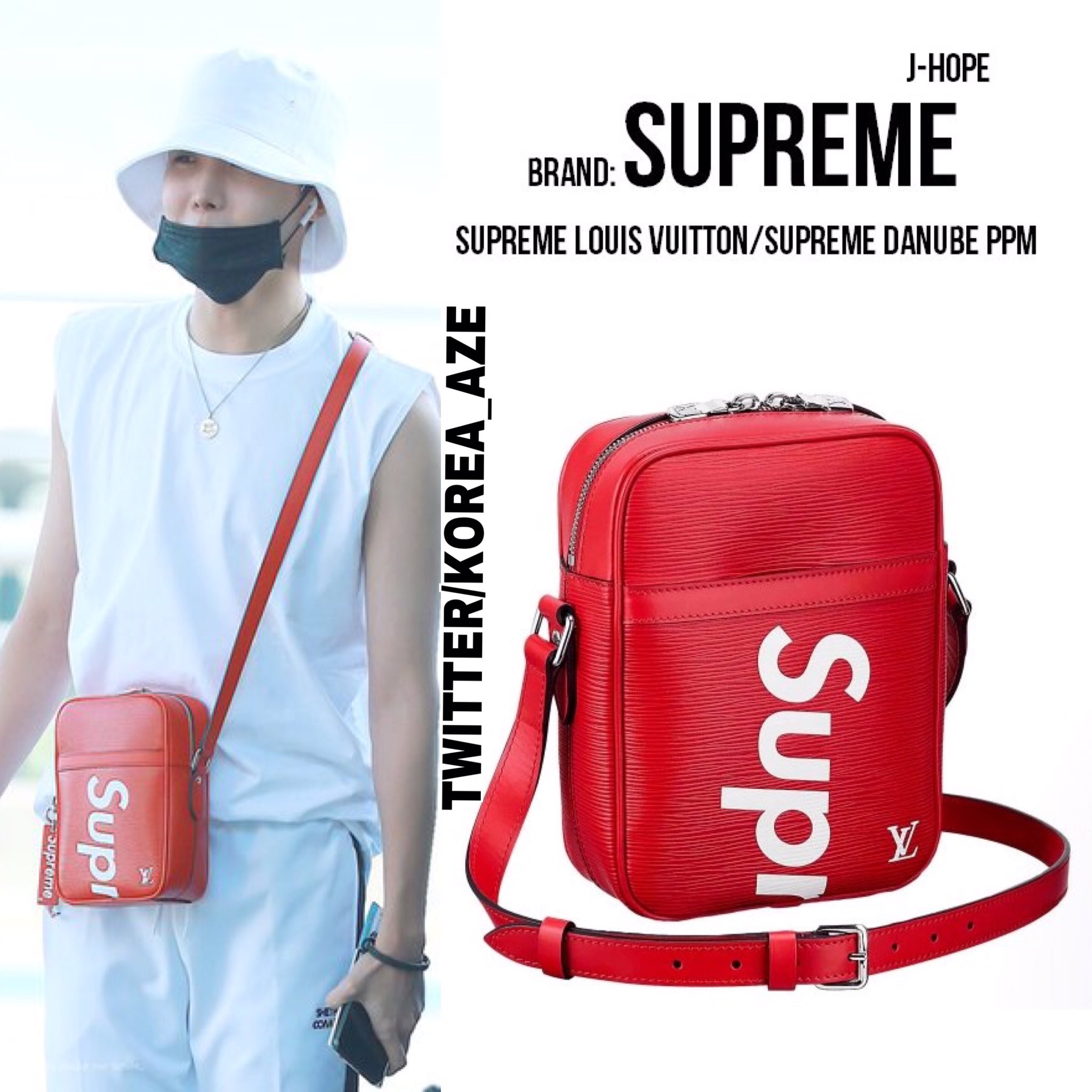 KPOP AZERBAIJAN on Twitter: &quot;#JHOPE Louis Vuitton x Supreme- Danube PPM 1800(USD)=3,176 man ...