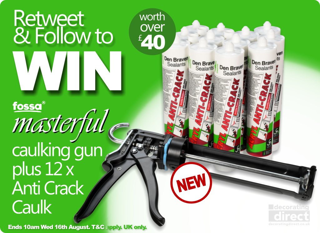 decoratingdirec's tweet photo. WIN this NEW 'Masterful' Caulking Gun &amp; 12x Anti-Crack Caulk @decoratingdirec with smooth, effortless control. Kit worth over £40. https://t.co/dr6t8dUM5z