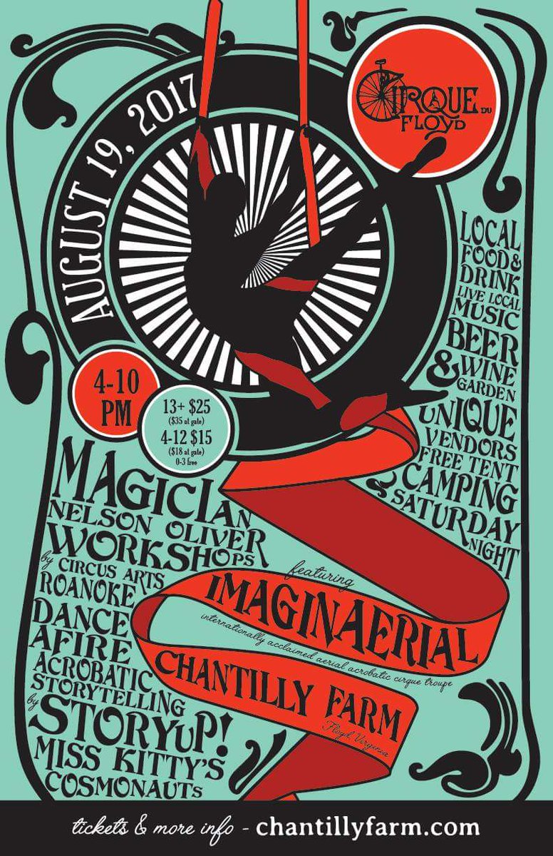 ChantillyFarm's tweet photo. #cirquedufloyd is happening this Saturday at @festivalfarm #floydva https://t.co/fhdEjpftM5 @visitvbr @mySWVA @VisitVirginia @cutnscratch https://t.co/R47wBXallQ