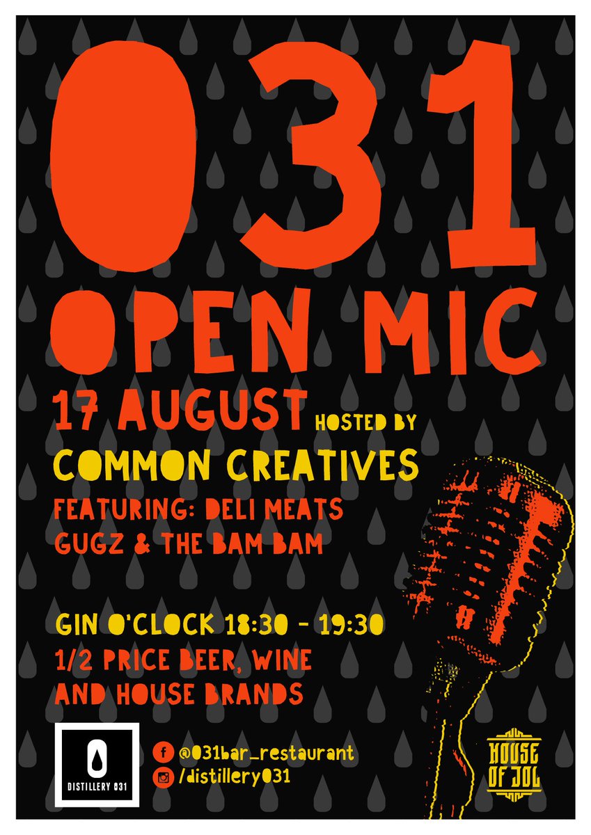 031 Open Mic is a go! If you want to play, click the link and hit the appropriate people up.

facebook.com/events/2540525…