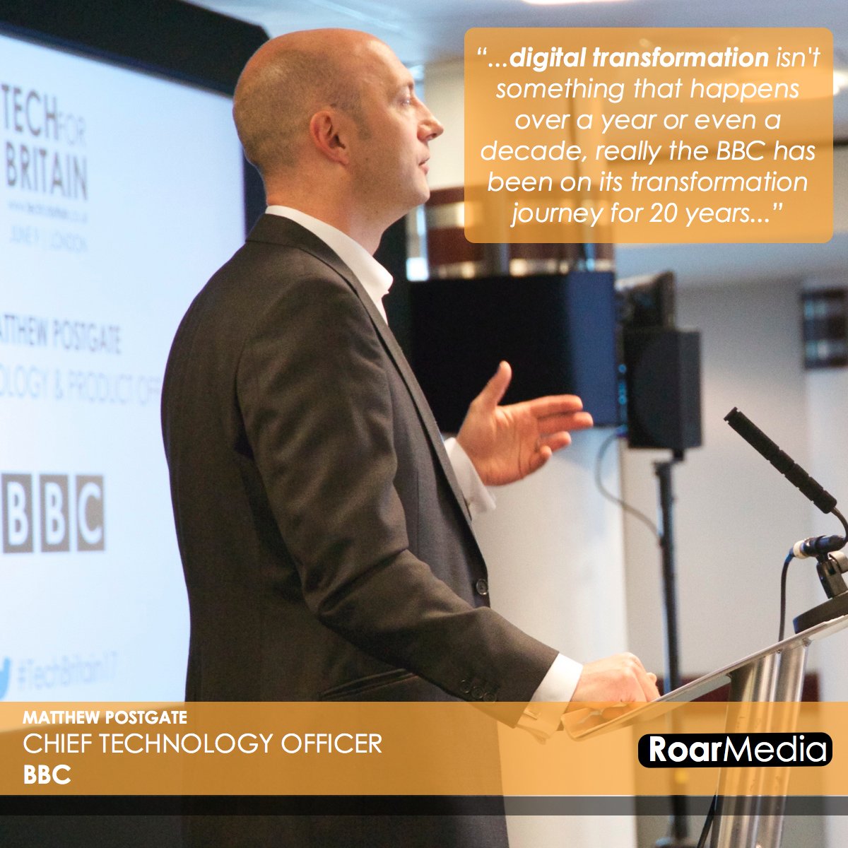 Chris_RoarMedia's tweet photo. .@BBC Chief Technology Officer joined us @ #TechBritain17 to discuss putting #digital at the heart, some great insights #Digitisation https://t.co/MAMIo13p0a