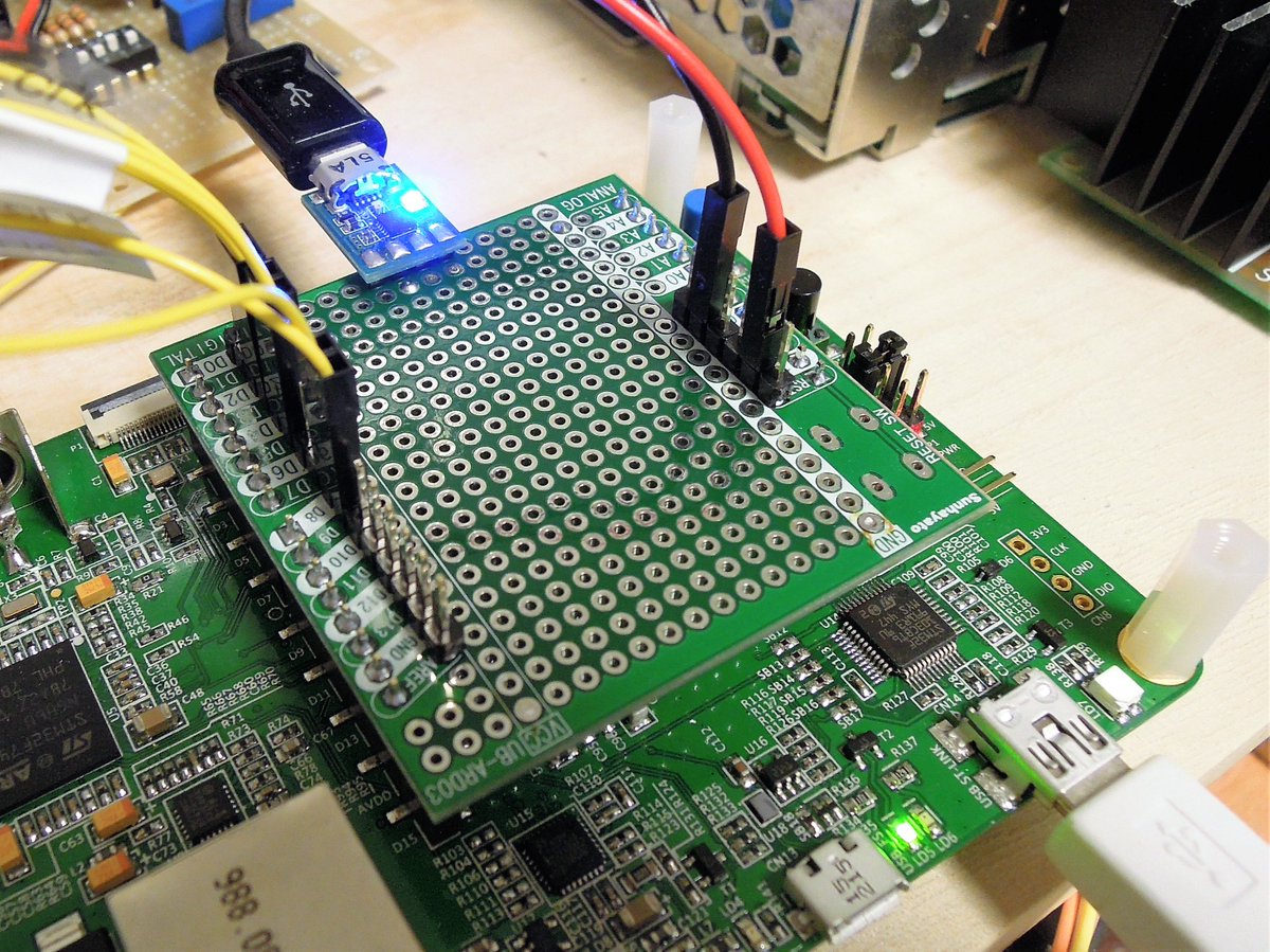 lawn_rep's tweet image. さてとりあえず PC からコマンドを受けられるようになりました。
#STM32F7