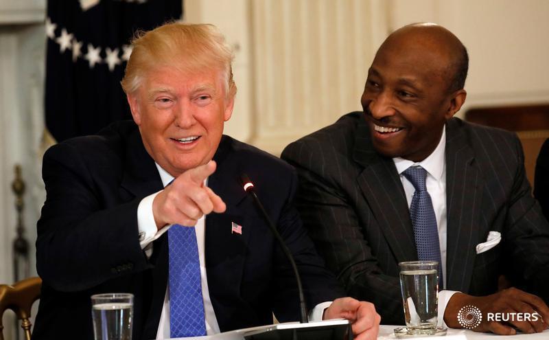 Reuters's tweet photo. Merck CEO resigns from Trump council after #Charlottesville https://t.co/OU2pvZjErF https://t.co/TTI1i42tOb