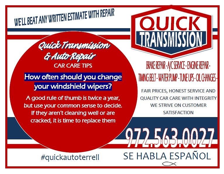QUICKAUTOTERREL's tweet photo. How often should you #change your #windshield #wipers? 📲 972-563-0027
#rain #storm
#quickautoterrell #terreltx  #forneytx #mesquitetx https://t.co/X7V0dHJxTc