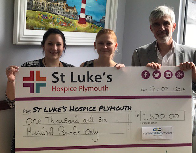 StLukesPlymouth's tweet image. A big thank you to @cwcsolicitors and partner Lucy Atwill who supported St Luke's this year by raising £1,600 for our Make a Will week!