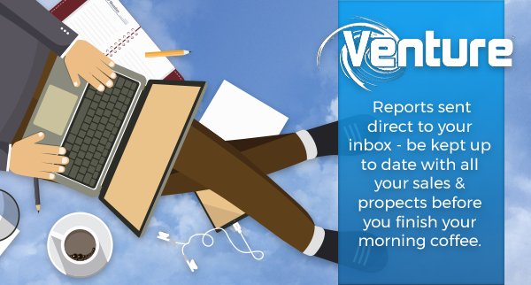 VentureCRM's tweet image. VentureCRM sends daily, weekly or monthly reports direct to your email. Keep track of your sales pipeline from the breakfast table!