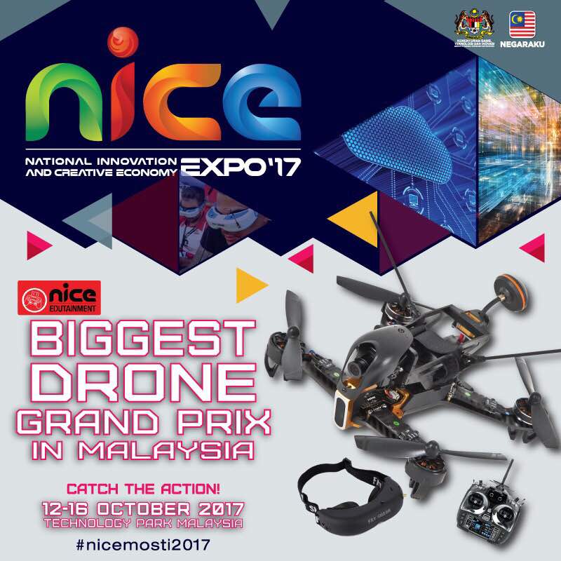 KPNuklear's tweet photo. Drone Grandprix hanya di NICE'17, 12-16 Oktober 2017.
#NICEmosti2017
#negarakusehatisejiwa 
@MyMOSTI @WTangau @Datodrazhar @NuklearMalaysia https://t.co/c7LdTV6Nke