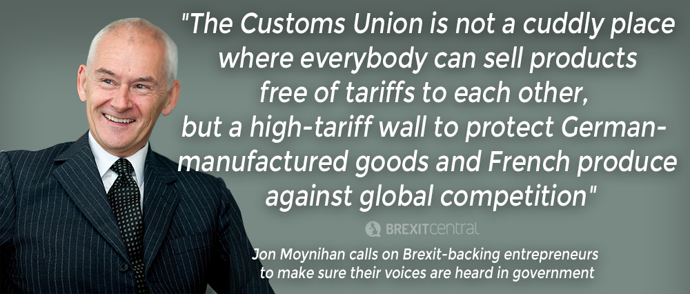 BrexitCentral's tweet photo. "The Customs Union is designed to protect German goods and French produce against global competition"- Jon Moynihan https://t.co/kzNddZF2Ly https://t.co/C7SNxl9Yvs