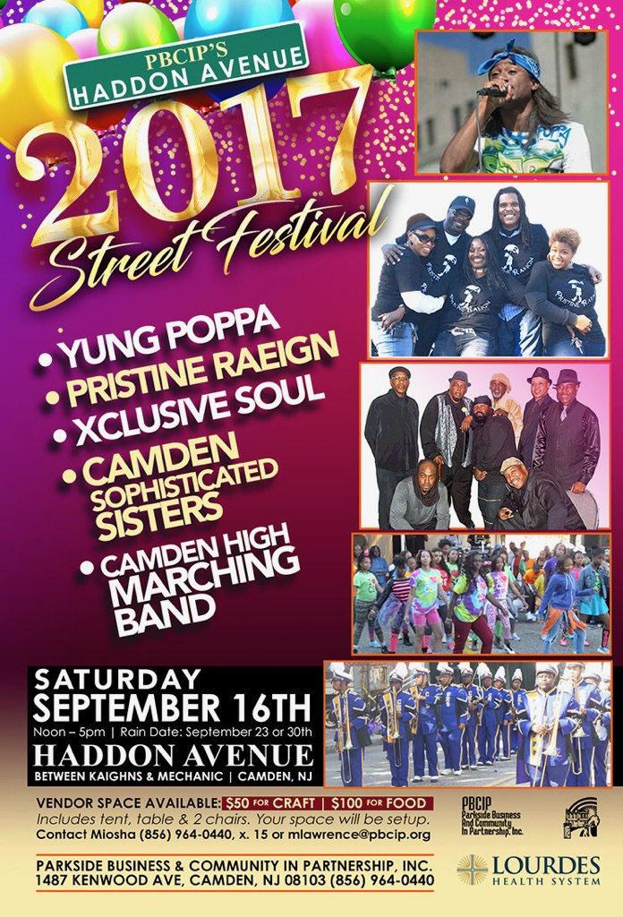 PBCIP's tweet photo. Come out Saturday September 16 for our Annual Haddon Avenue Street Festival!
#ParksideStreetFest
#ParksidePerfection
#PBCIP https://t.co/jp8K4mw9bO