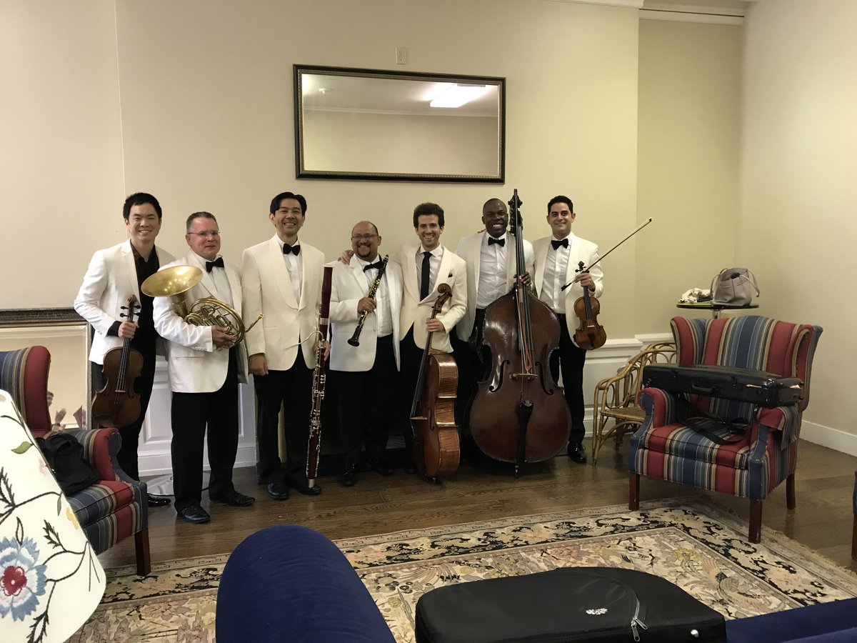 chambermusic's tweet photo. That's a happy looking group of musicians! Great weekend at @MagicofSPAC performing #chambermusic. We perform again this Tuesday! #cmslc https://t.co/syibzxHaGn