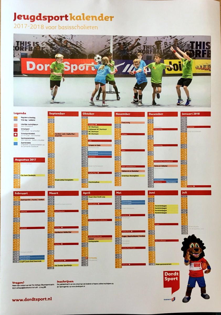Timverbaas's tweet photo. Met trots presenteer ik aan u de nieuwe Jeugdsportkalender voor het nieuwe schooljaar 2017/2018! @DordtSport #28woensdagmiddagensporten https://t.co/LPtExMZ7TP