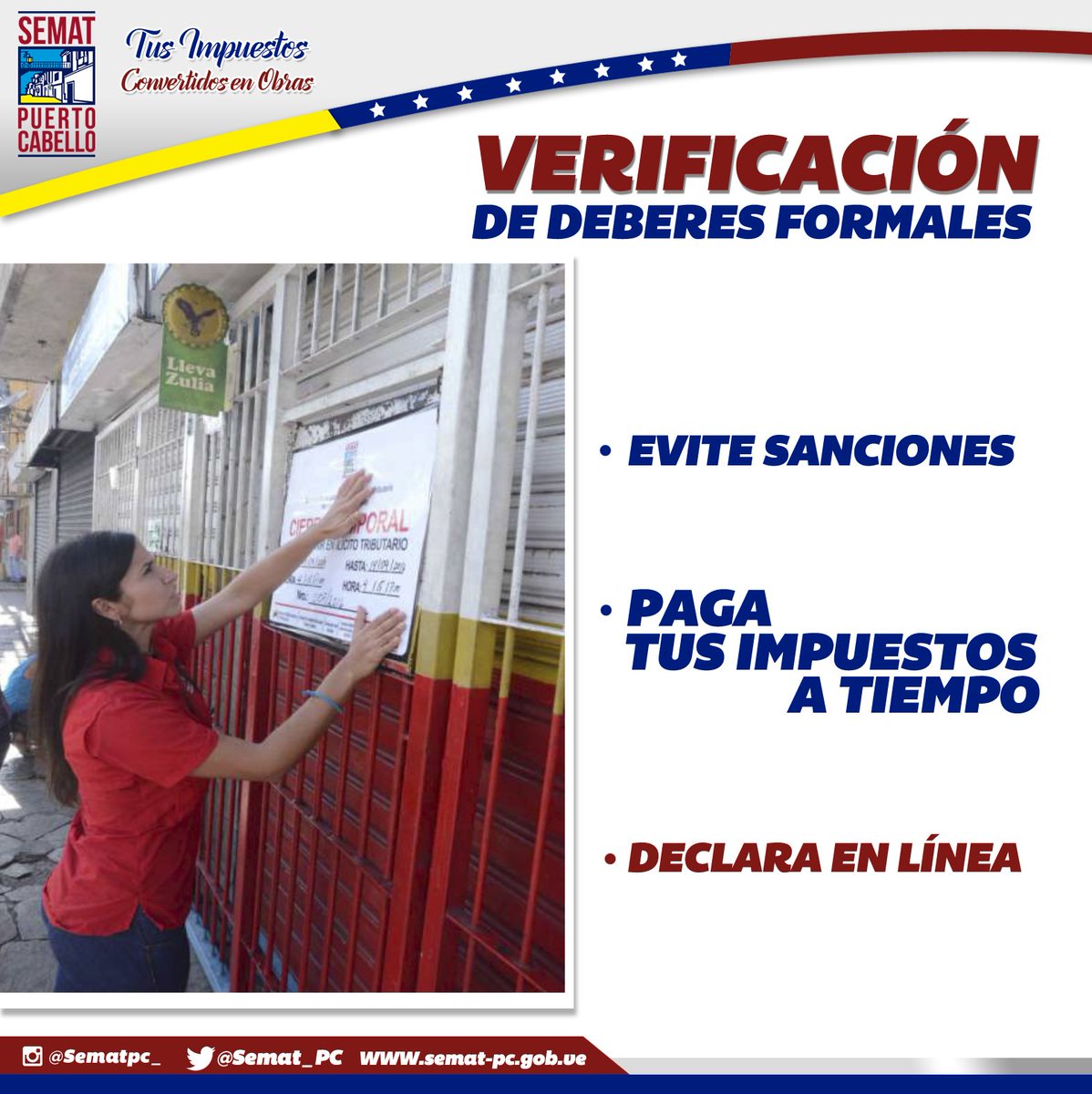 sematpc's tweet photo. El #SEMATPC sigue trabajando para el bienestar del municipio porteño con la recaudación de los tributos #DeclataYPaga #DeclaraATiempo https://t.co/lyCdfUNQxA