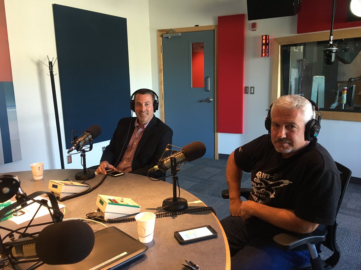 THESIGNALCBC's tweet photo. We're talking motorcycle noise Councillor @JonathanGalgay and Darrin Dunphy with @SafetyNL join @cecilhaire 722-7111/1-800-563-8255 #cbcnl https://t.co/9Q91DxoVz8