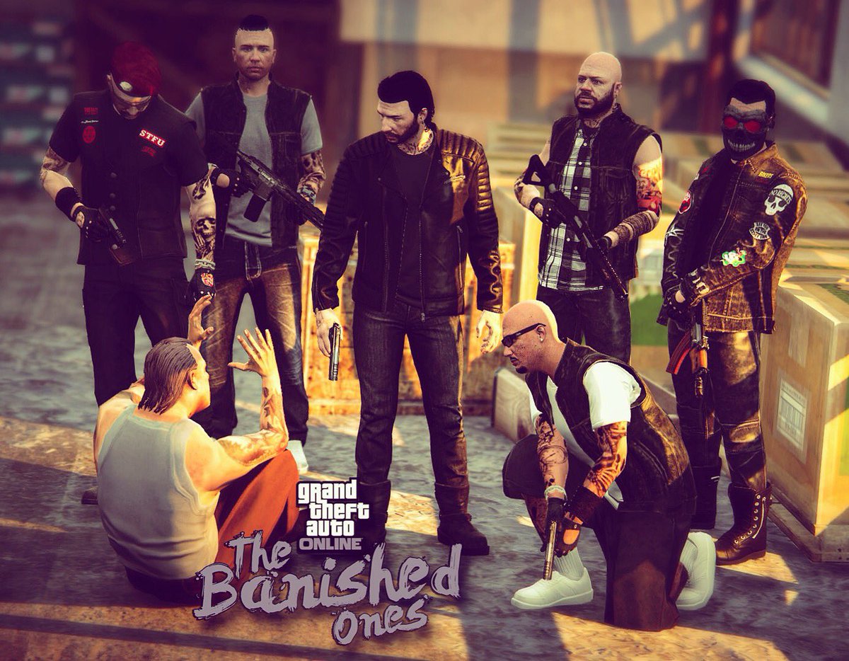 GTABiker's tweet photo. Banished Enforcers: Taking out the trash, one Try-Hard at a time! #GTAV #TheBanishedOnes #RockstarGames #Trash #Haters https://t.co/U6ul0ufyl0