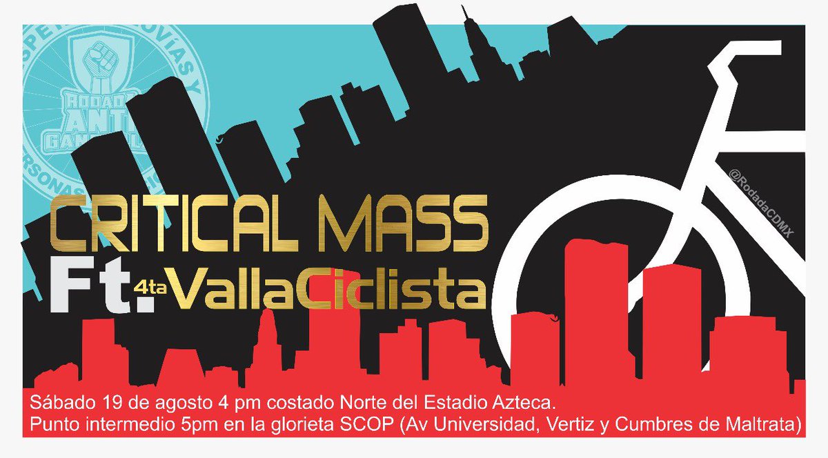 ferfisfer's tweet photo. ¡Ahora la 4ta #VallaCiclista es monumental! Seremos la más larga, por infraestructura al Oriente de la CD #CriticalMassCDMX @CriticalMassMX https://t.co/l6XNfqcoDg