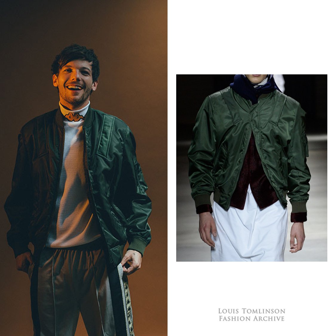 Singer Louis Tomlinson Green Windbreaker Jacket - New American Jackets