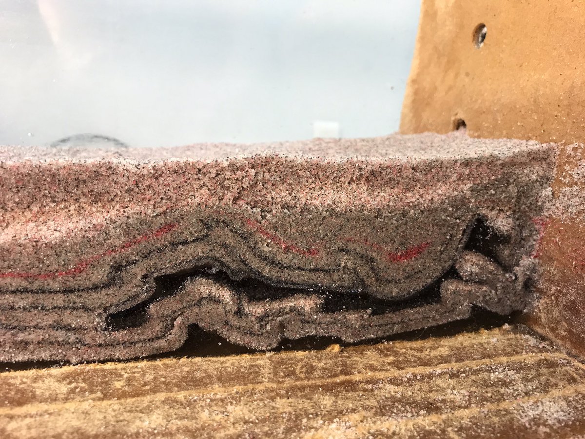 GeoSciTweeps's tweet image. Hello GeoSciTweeps! I&apos;m Cara, Assistant Prof in @unlcas Nebraska. I run an analog modeling lab; here&apos;s a recent experiment. #analoglab
