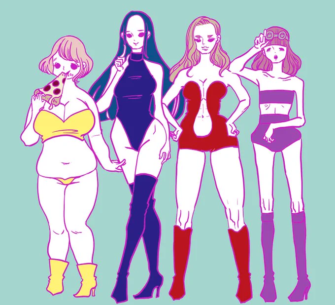 女体化ニンジャタートルズを描いたよ! もちろん私は昔からドナテロ派! 