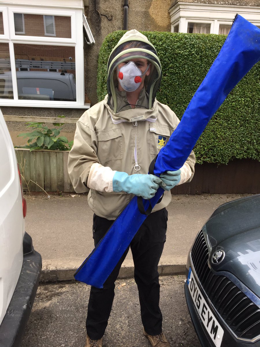 purepest's tweet photo. New Pure Pest Recruit tackling wasps! #pestcontrol #waspnest https://t.co/wvN9uzKZAy