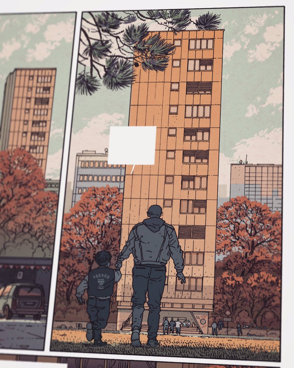 JaredMuralt's tweet photo. Another colored panel from my upcoming "The Fall" comic. The silent apocalypse is unfolding in the 1st. book of the series. #thefallcomic https://t.co/uq7j6N64mq