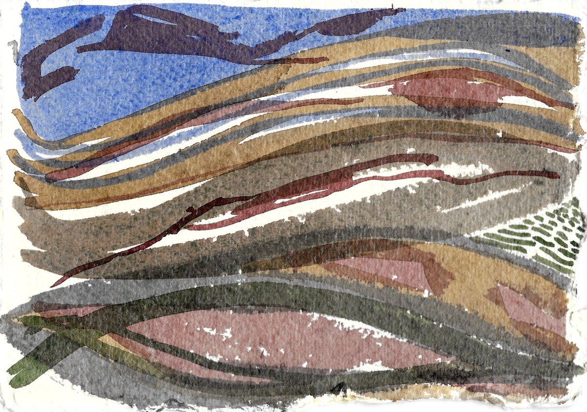 claregeeorkney's tweet photo. Fieldwork #paintings completed as part of @YAARP_Orkney - 2 weeks of #landscapearchaeology and art practice #Orkney #Yesnaby https://t.co/feV9WPkApg