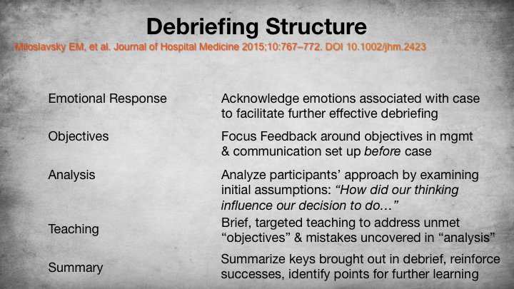 In working with @SMKrzyz in the @ALiEMFac came acrossed the best suggestions for After Action #Debrief #ClinicalTeaching @EDmullet @srrezaie