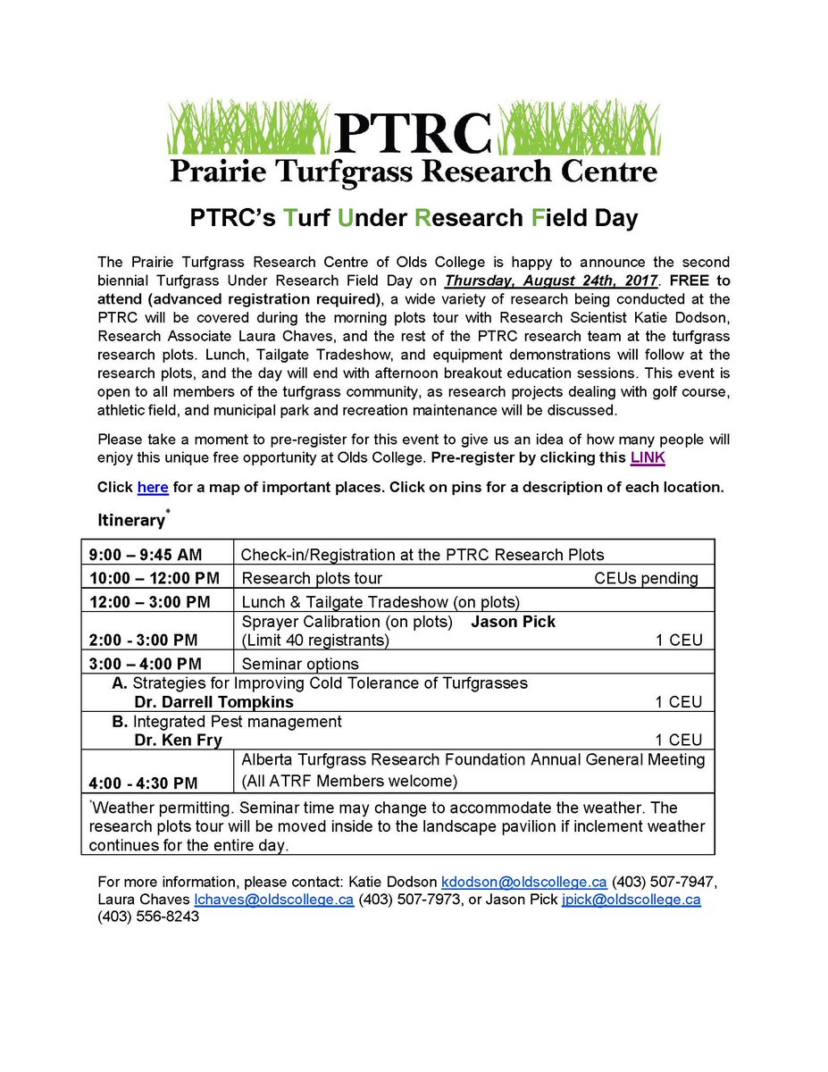 Ten Days until PTRC's TURF Day.  Follow the link to register for this FREE event! See you on Thursday August 24th! 😀
docs.google.com/forms/d/e/1FAI…