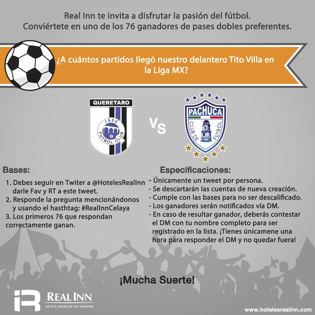 hotelesrealinn's tweet photo. Aquí la dinámica para @Club_Queretaro vs @Tuzos Tendrás que usar el hashtag #RealInnCelaya. Te invitamos a cumplir todas las reglas. https://t.co/vmu85Qk7WF