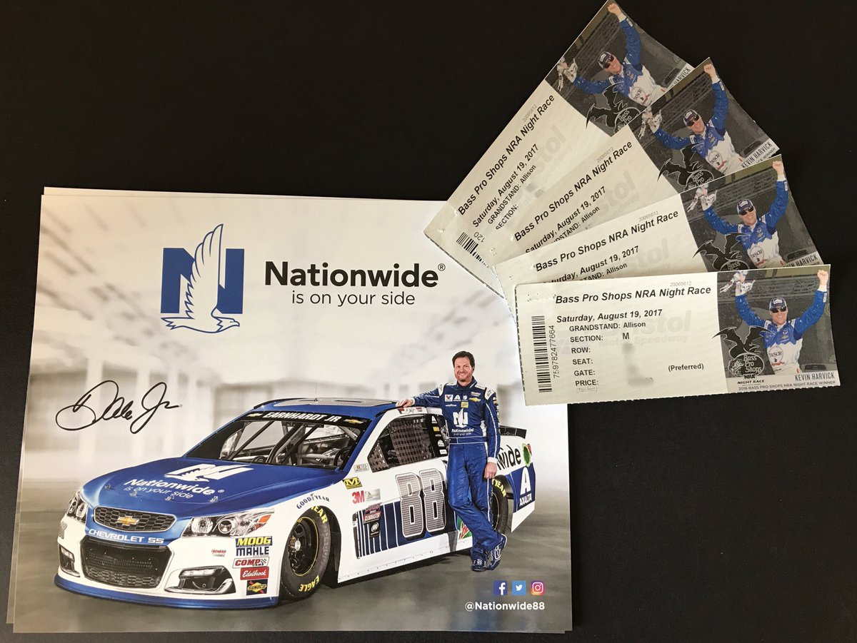 Nationwide Sports (@nw_sports) on Twitter photo Retweet by 8/15 at 11AM EST and 3 lucky winners will have a chance to win 4 tickets to <a href="/DaleJr/">Dale Earnhardt Jr.</a>'s last race at @BMSupdates on 8/19. #NW88JR Retweet by 8/15 at 11AM EST and 3 lucky winners will have a chance to win 4 tickets to <a href="/DaleJr/">Dale Earnhardt Jr.</a>'s last race at @BMSupdates on 8/19. #NW88JR
