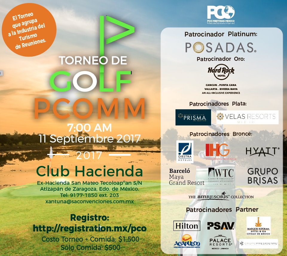 ¡Nadie se quiere quedar afuera! Si no juegas golf y hay una opción para que nos acompañes a la comida) registration.mx/pco
