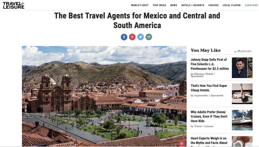 kristinaschreck's tweet photo. Congrats to @UpscapeTravel's BrianPearson for once again making the @TravelLeisure A List: Best Chile Agent https://t.co/HXhxR5JDSs https://t.co/qjwW2bTkDc