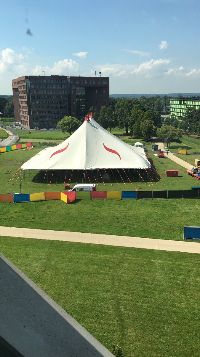 Erecting the main tent to welcome 2500+ new students on <a href="/WUR/">Wageningen U&R</a> campus this week: looking forward to great activities by AID team &amp; volunteers!
