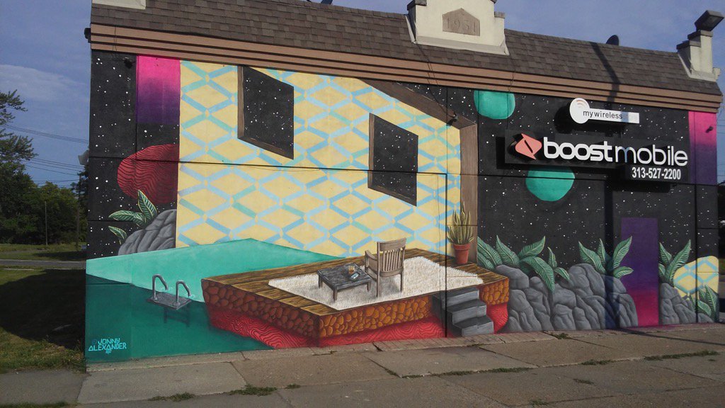 Great looking mural at My Wireless on Gratiot that's getting customers attention. #boostnation @Hanaee1 <a href="/TeamVrabel/">Team Vrabel</a>