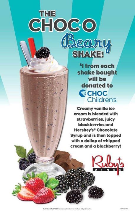 August’s Shake of the Month is our CHOC-O Beary Shake!  $1 from each shake bought will be donated to <a href="/chocchildrens/">CHOC</a>. Try one today!